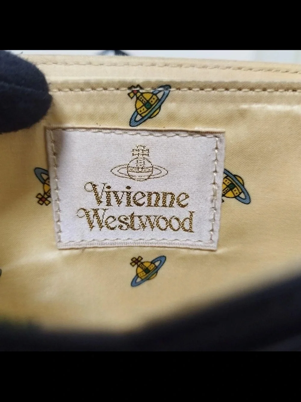 Vivienne Westwood Black Leather Top-Handle Satchel with Gold Orb
